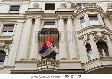 21 march 2009-belgrado-serbia-Detail of a beautiful palace of Belgrade city in serbia