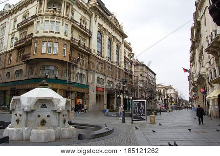 21 march 2009-belgrado-serbia-Detail of a beautiful city square in belgrade in serbia