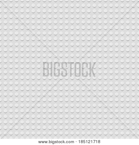 White plastic construction plate - vector semless background. Toy blocks. EPS10 illustration.