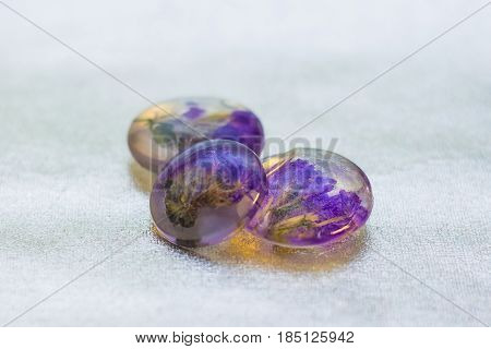 Crystals With Limonium Made Of Epoxy Resin