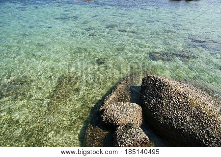 natural rock formation, clear beach, belitung, indonesia