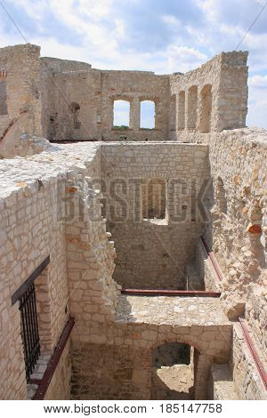 Ruins of the castle in Kazimierz Dolny on the Vistula River (Poland). The defensive fortifications of Kazimierz Dolny were built at the turn of the 13th and 14th centuries. The castle was erected in the middle of the 14th century at the behest of Kazimier