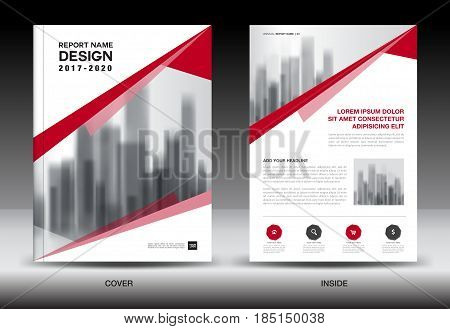 Annual report brochure flyer template Red cover design business book company profile booklet