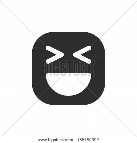 Smiling Face With Open Mouth & Closed Eyes emoji. glyph icon vector emoticon