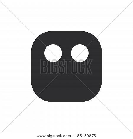 Blank face without mouth emoji. glyph icon vector emoticon