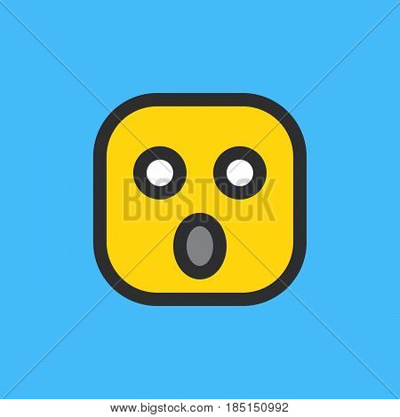 Face With Open Mouth emoji. Filled outline icon colorful vector emoticon