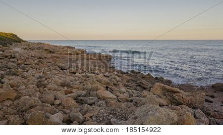 The Mediterranean coast a sunny day in Alcocebre
