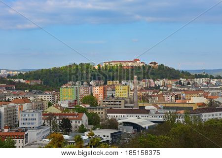 The City Of Brno, Czech Republic-europe. Top View Of The City With Monuments And Roofs. Beautiful Ol