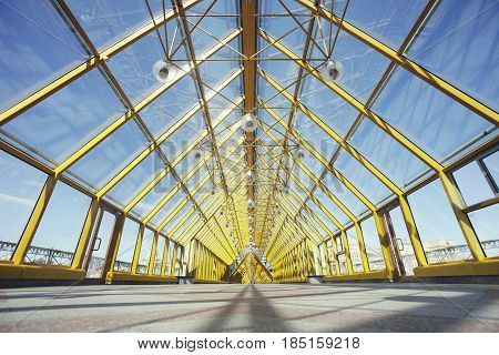 Andreevsky (Pushkin) bridge inside passage. Moscow Russia
