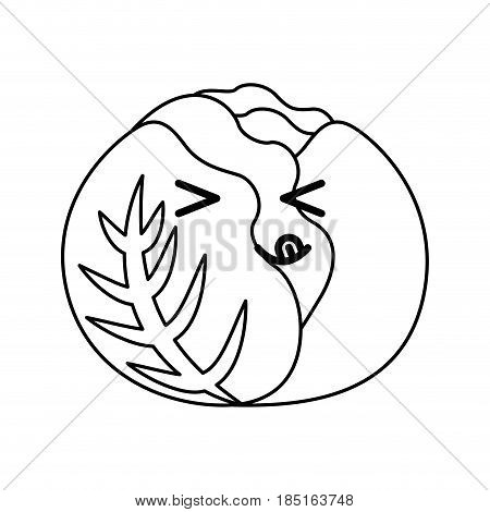 cabbage fresh vegetable kawaii character vector illustration design