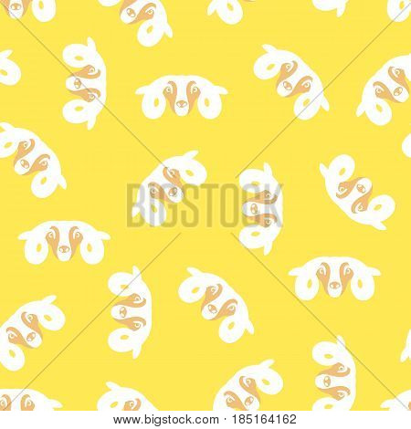 Seamless pattern with cute little color ram