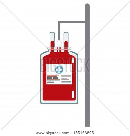 bag blood hanging trasnfusion donation vector illusration