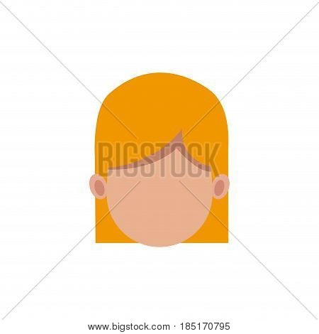 cartoon woman head faceless hair style vector illusrtation