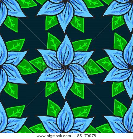 Stylish Graphic Pattern. Seamless Vector Background. Floral Pattern. Sketch Baroque Damask. Colorful