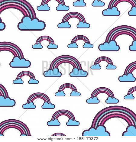 cute fantasy rainbow pattern vector illustration design
