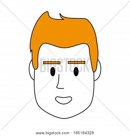 color silhouette image front face man with hairstyle and smiling vector illustration