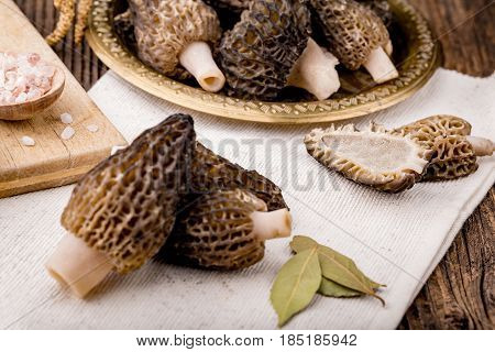Fresh Morchella Conica, Seasonal Mushrooms.