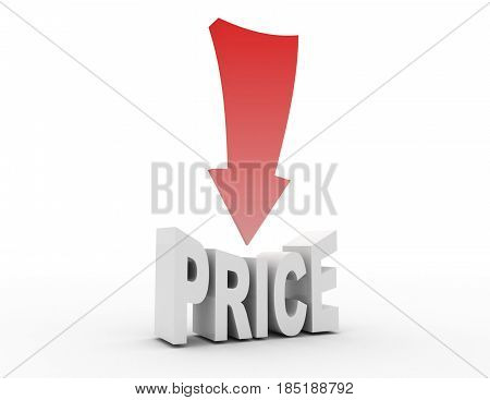 Price Reduction Concept . 3D Rendered Illustration