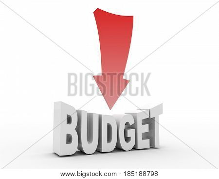 Budget Reduction Concept . 3D Rendered Illustration
