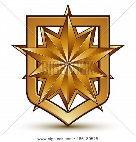Vector glorious glossy design element with luxury 3d polygonal golden star conceptual graphic template clear EPS 8.