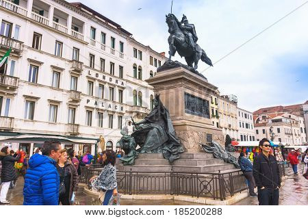 Venice Italy - April 27 2017: The Victor Emmanuel II Monument in Venice Italy.