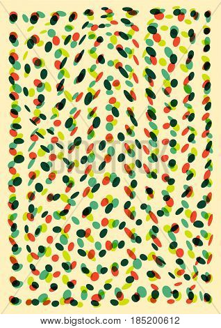 Multicolored misshapen dots abstract geometric background. Vector illustration.