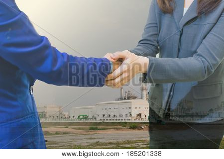 Business people shaking hands for business concept