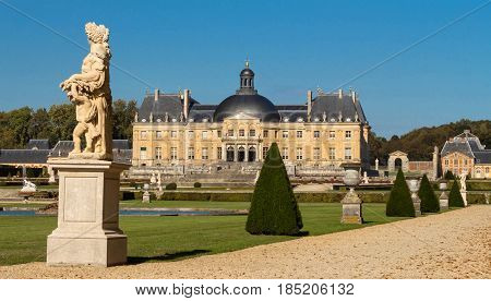 The Vaux-le-Vicomte is a Baroque French castle constructed from 1658 to 1661 for Nicolas Fouquet, the superintendant of Finances of Louis XIV.