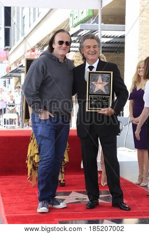 LOS ANGELES - MAY 4:  Quentin Tarantino, Kurt Russell at the Kurt Russell and Goldie Hawn Star Ceremony on the Hollywood Walk of Fame on May 4, 2017 in Los Angeles, CA
