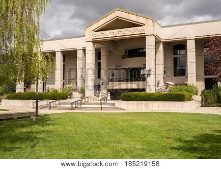 Entrance to the State Supreme Court of Nevada in Carson City