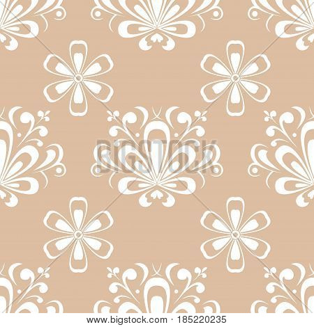 Floral abstract seamless pattern. Vector flat illustration