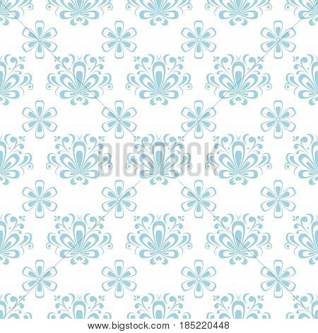 Floral abstract seamless pattern. Vector flat illustration