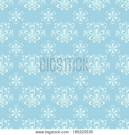 Floral abstract seamless pattern. Vector flat illustration