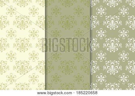 Floral abstract seamless pattern. Vector flat illustration