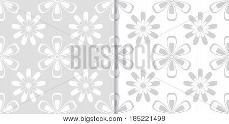 Floral abstract seamless pattern. Vector flat illustration
