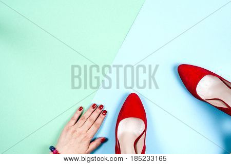 Fashion, Female Different Shoes On High Heels