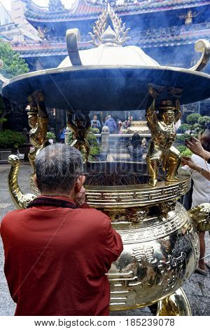 the beautiful Longshan Temple in Taipei Taiwan