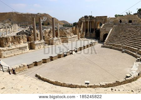 The ancient city of Beit She'an is located in the north of Israel in the Jordan Valley