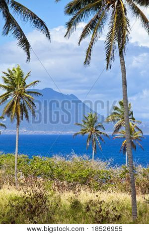 Isla de sabil, visto desde San Cristóbal, Islas del Caribe