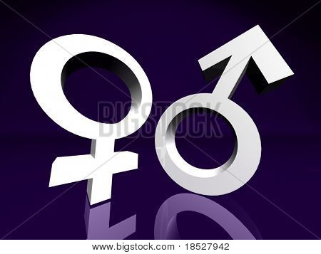 カップルの男性と女性のシンボル