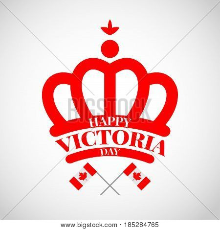 Red crown with flag Canada for celebrate the Victoria day