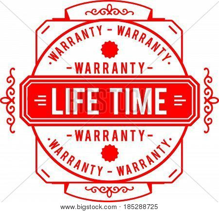 life time warranty vintage grunge rubber stamp guarantee background