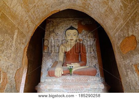 Buddha Statue At Temple In Bagan, Myanmar