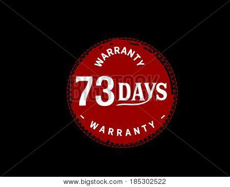 73 days warranty vintage grunge black rubber stamp guarantee background
