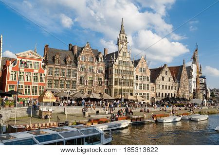 Boat Tours For Tourists In Ghent Canal