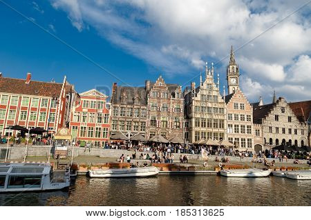 Boat Tours For Tourists In Ghent Canal