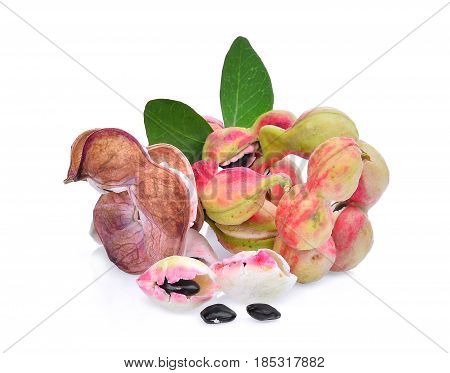 fresh manila tamarind fruit isolated on white background