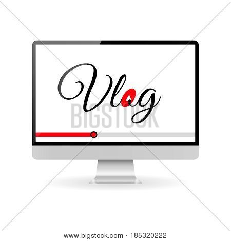 Vlog illustration video blogging concept set translation live video
