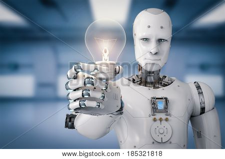 Android Robot Holding Light Bulb