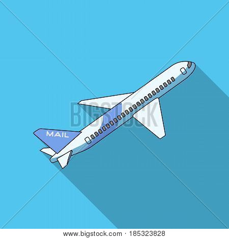 Postal aircraft.Mail and postman single icon in flat style vector symbol stock illustration .